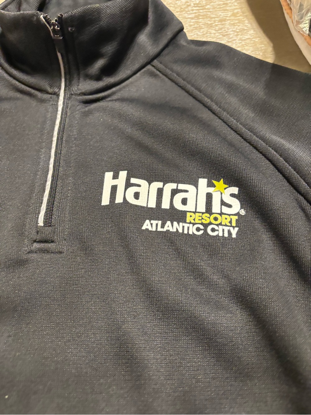 Harrahs Atlantic City Black Quarter-Zip Pullover Sweatshirt